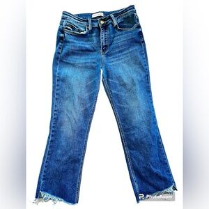 Flying Monkey High Rise Raw Hem Ankle Jeans 28, style #F4389
